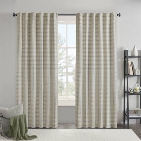 1PC 50x84" Plaid Rod Pocket and Back Tab Curtain Panel with Fleece Lining