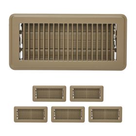 Floor Registers 4 x 10 Inch 6-Pack Iron Floor Vents for HVAC Vent Grilles Brown