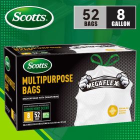 Scotts 104 Bags 8 Gallon Boxed Disposable Non Tear Puncture Tear Resistant Trash Bags, deodorization technology Kitchen,Toilet Drawstring Garbage
