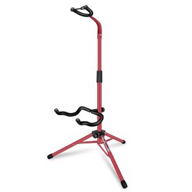 5 Core Guitar Stand Floor Adjustable Heavy Duty w Neck Holder for Acoustic Electric Classic Bass - GSH HD RED