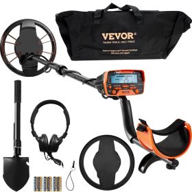 VEVOR Metal Detector for Adults & Kids, 10 Inch Waterproof Search Coil with LCD Display 7 Modes, Adjustable 41''-52'' Aluminum Stem