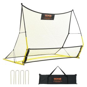 VEVOR Soccer Trainer, 2-IN-1 Portable Soccer Rebounder Net, 71"x40" Iron Soccer Practice Equipment, Sports Football Rebounder Wall with Portable