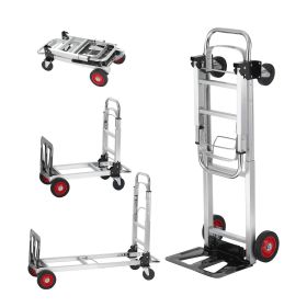 VEVOR Aluminum Folding Hand Truck, 2 in 1 Design 400 lbs Capacity, Heavy Duty Industrial Collapsible cart