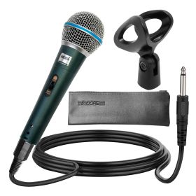 5 Core Premium Handheld Microphone Unidirectional Vocal Dynamic Cardioid Mic with Detachable 10ft XLR Cable Mic Clip Mesh Grille & ON/Off Switch