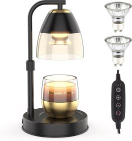 RAINBEAN Candle Warmer Lamp with Timer and Dimmer, Height Adjustable Electric Candle Lamp Warmer for Jar Scented Candles Dimmable Candle Melter