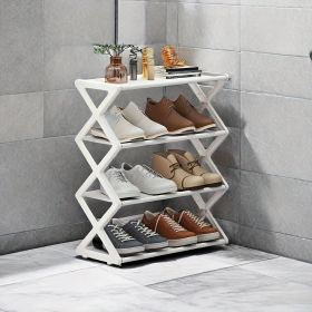 4-layer X Shoe Rack, Home Storage Supplies, High-quality Multi-layer Storage Rack, Shoe Rack At The Entrance Of The Living Room And Bedroom (Color: White)