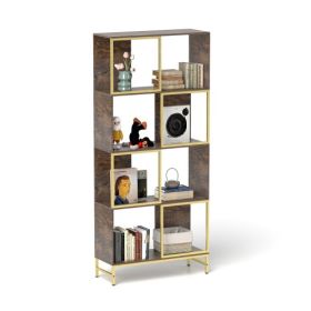 4-Tier Storage Shelves, Bookcase Display Storage Shelf Corner Shelf For Small Space (Color: Brown)