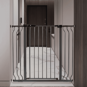 Only Supports Self Pickup  Infant And Pet Safety Gate, Child Barrier For Doorways, Stairs, And Hallways, 29.1-Inch To 33.8-Inch Openings, 30-Inch (Option: Graphite)