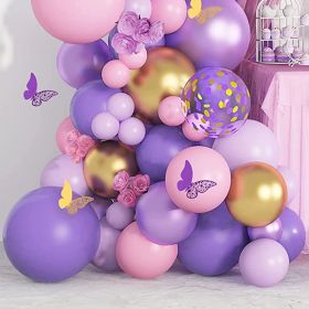 108PC Purple Balloon Butterfly Set And Inflator (Option: 108pc)