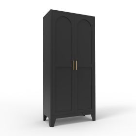 2 Shapely Doors Cabinet 155 Height (Color: Black)