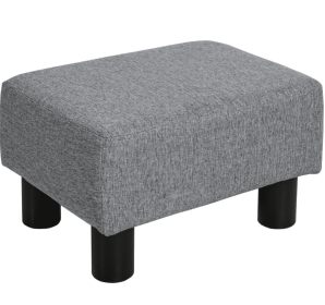 Versatile Accent 16 Gray Linen FabricOttoman Cube Footrest Pouf (Option: Gray)