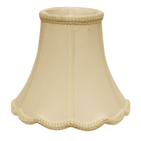 Slant Scallop Bell Softback Lampshade With Washer Fitter, Egg (Color: White)