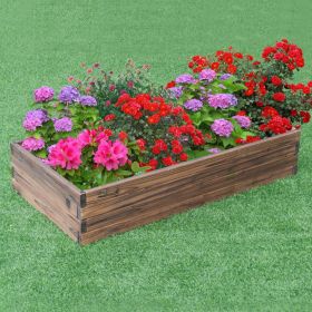 Elevated Wooden Garden Planter Box Bed Kit (Color: Brown)