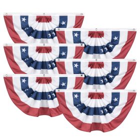 1.5X3ft American Pleated Fan Flag 6PCS (Option: 6Pcs)