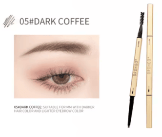 Small Gold Bars Double-end Ultra-fine Eyebrow Pencil Triangle Eyebrow Pen Refill Brow Brush Draw Stereoscopic Long-Lasting Brows (Color: #05 Dark Coffee)