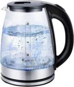 Electric Kettle Water Boiler, 1.8L Electric Tea Kettle, Wide Opening Hot Water Boiler with LED Light, Auto Shut-Off & Boil Dry Protection, Glass (EK231: EK231)