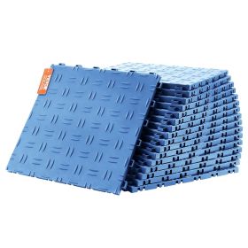 VEVOR Garage Tiles Interlocking, 12 x 12 x 0.53 inch 25 Pack Garage Floor Covering Tiles, Non-Slip Double-Sided Texture Garage Flooring Tiles (Quantity: 25, Color: Blue)