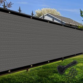 Artpuch Privacy Fence Screen Dark Grey Customized Outdoor Mesh Panels for Backyard, Balcony,Patio,Construction Site with Zip Ties (Color: DARK GREY, size: 8x40 ft)