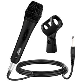 5 CORE Microphone Dynamic Vocal Handheld Mic Cardioid Unidirectional Microfono w On Off Switch + XLR Audio Cable for Singing Karaoke Public Speak (Color: Black)